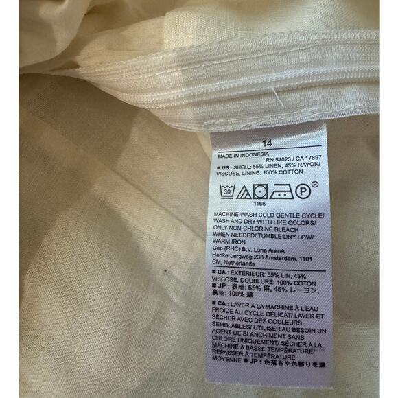 NWT Banana Republic | Ivory Cropped Linen-Blend Crossover Tank | Size 14 - Picture 7 of 8